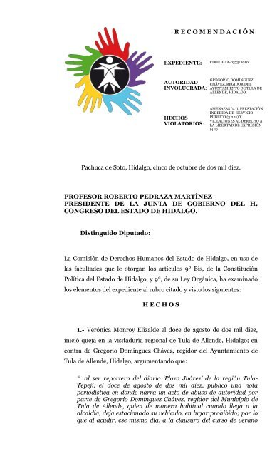 TA-0373-10 - Comisión de Derechos Humanos del Estado de Hidalgo