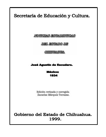 Libro: Noticias Estadisticas del Estado de Chihuahua - Universidad ...