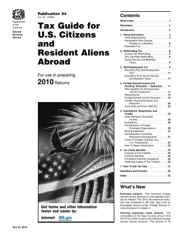 Tax Guide for U.S. Citizens and Resident Aliens Abroad