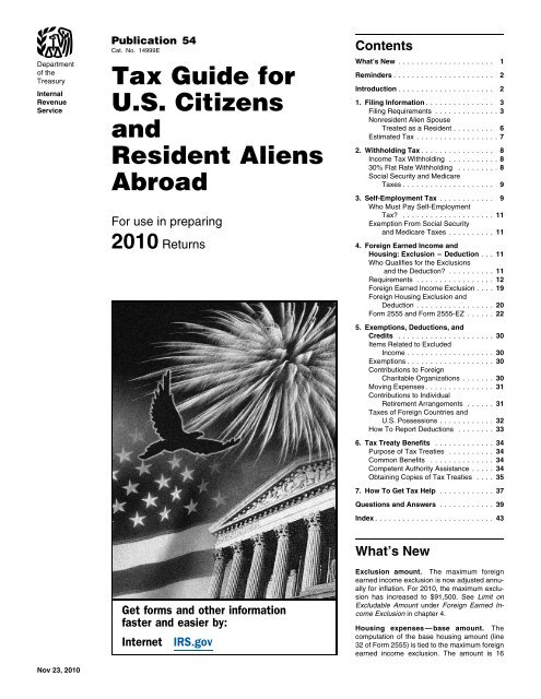 Tax Guide for U.S. Citizens and Resident Aliens Abroad