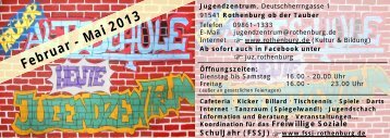 Flyer Jugendzentrum Februar bis Mai 2013 - Rothenburg ob der ...
