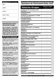 Spielepass der Reichsstadt-Ralley 2010 - Rothenburg ob der Tauber