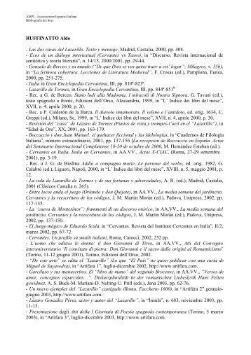 RUFFINATTO Aldo - Las dos caras del Lazarillo. Texto y ... - AISPI