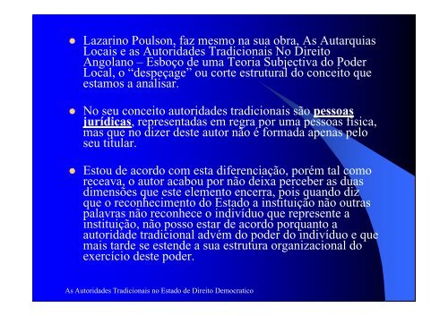 As Autoridades Tradicionais - Faculdade de Direito