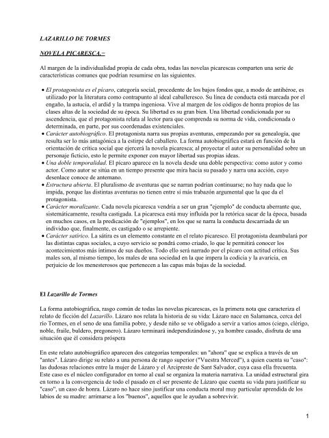 resumen Lazarillo de Tormes.pdf - Webnode