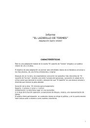 Informe “EL LAZARILLO DE TORMES” - factoria cultural