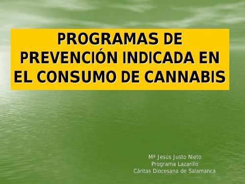 Programas de Prevención Indicada - Plan Nacional sobre drogas