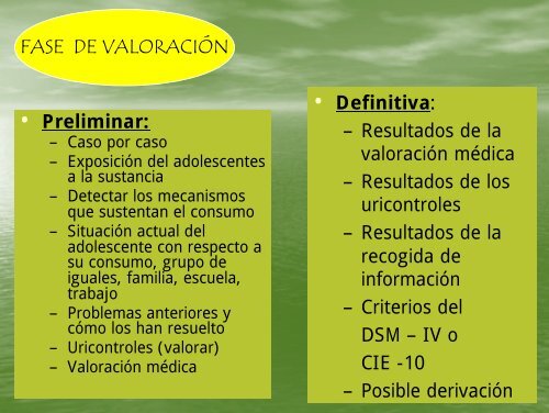 Programas de Prevención Indicada - Plan Nacional sobre drogas