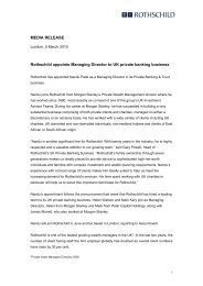 MEDIA RELEASE Rothschild appoints Managing Director to UK ...