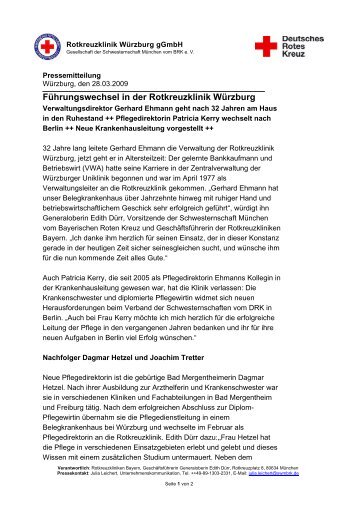 Führungswechsel in der Rotkreuzklinik Würzburg - Rotkreuzklinikum ...