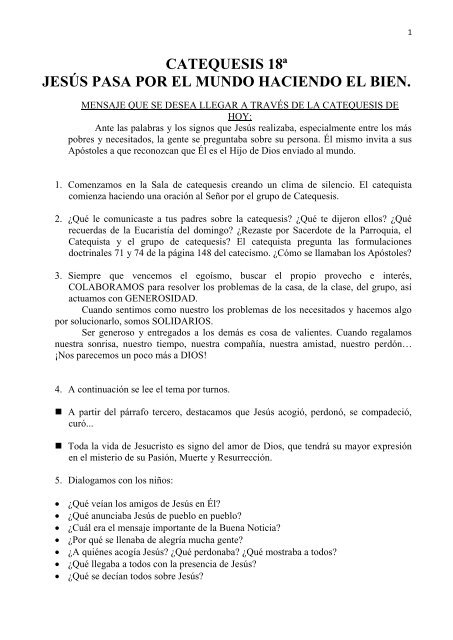 Tema 18: Jesús pasa por el mundo haciendo el bien.