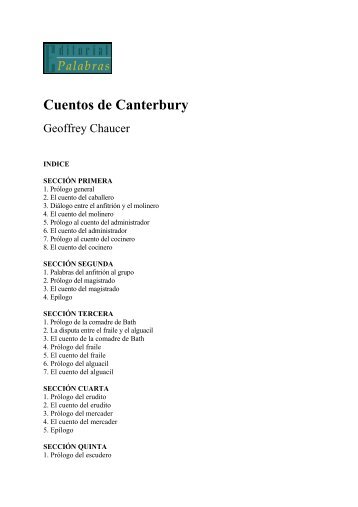 Cuentos de Canterbury - Taller Literario