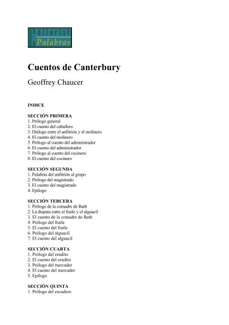 Cuentos de Canterbury - Taller Literario