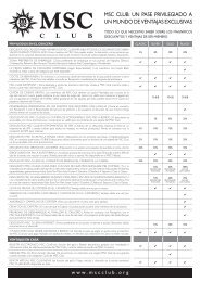 Imprimir las ventajas de MSC Club - MSC Cruceros