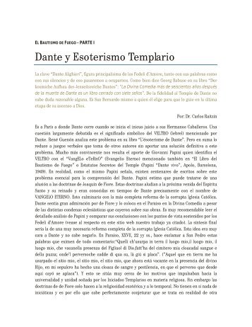 Dante y Esoterismo Templario