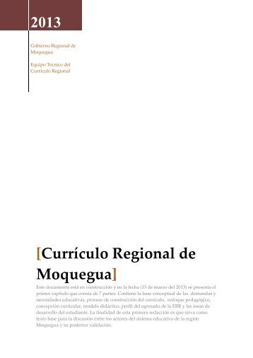 proyecto curricular regional primera parte - Gobierno Regional de ...