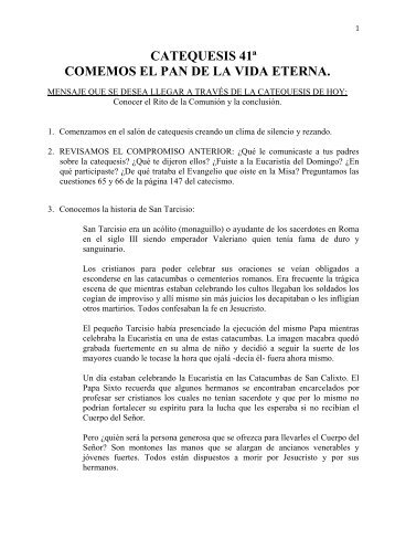 Tema 41: Comamos el Pan de la Vida Eterna. - La Columna de Carlos