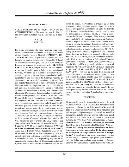 Sentencias de Amparo de 1999 - Poder Judicial