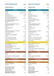 INHALTSVERZEICHNIS TABLE OF CONTENTS - Bronze