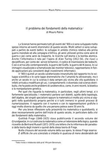 Il problema dei fondamenti della matematica - Biblioteca Provinciale ...