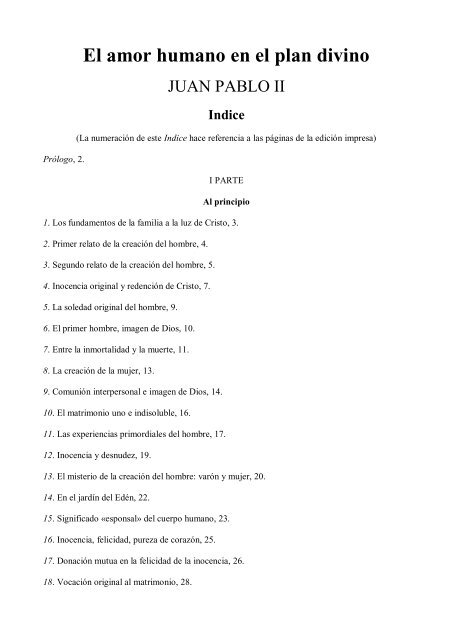 El Amor Humano En El Plan Divino El Amor Humano En El Plan Divino