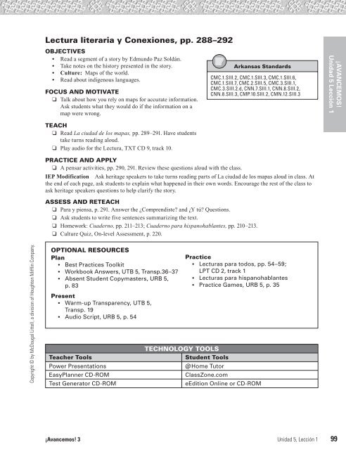 AVANCEMOS Unidad 5 Lec
