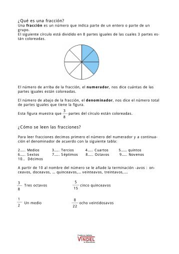 Teoría fracciones - Cuadernos digitales Vindel