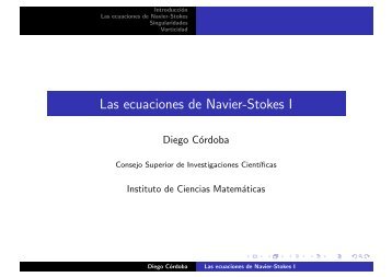 Las ecuaciones de Navier-Stokes I - GARF