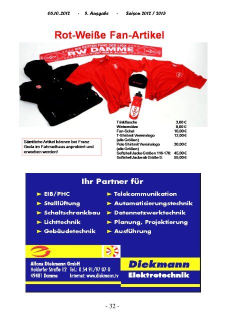 2012.10.06 RW-Kurier Ausgabe 05 - Rot Weiss Damme