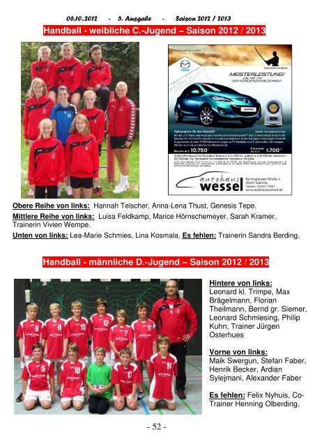 2012.10.06 RW-Kurier Ausgabe 05 - Rot Weiss Damme