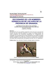 diccionario de los nombres vernáculos de las aves - Centro del ...