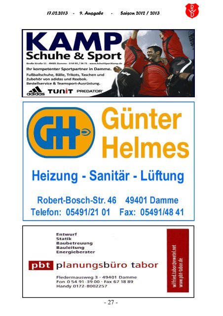 2013.02.17 RW-Kurier Ausgabe 09 - Rot Weiss Damme