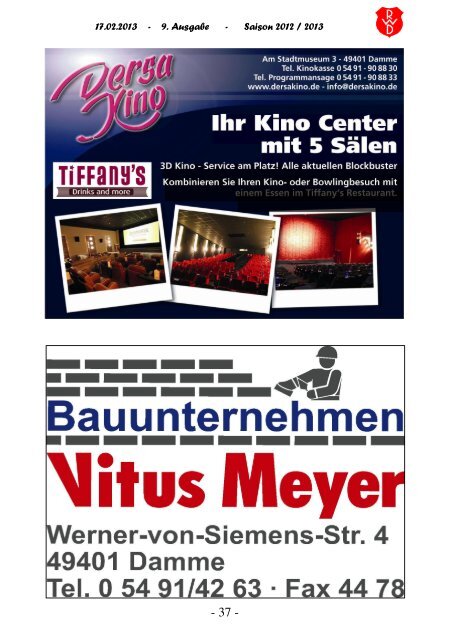 2013.02.17 RW-Kurier Ausgabe 09 - Rot Weiss Damme