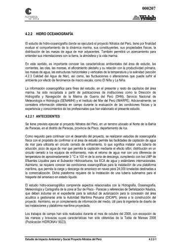 4.2.2 HIDRO OCEANOGRAFÍA - Ministerio de Energía y Minas