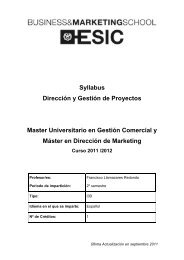 Dirección y gestión de proyectos - Esic