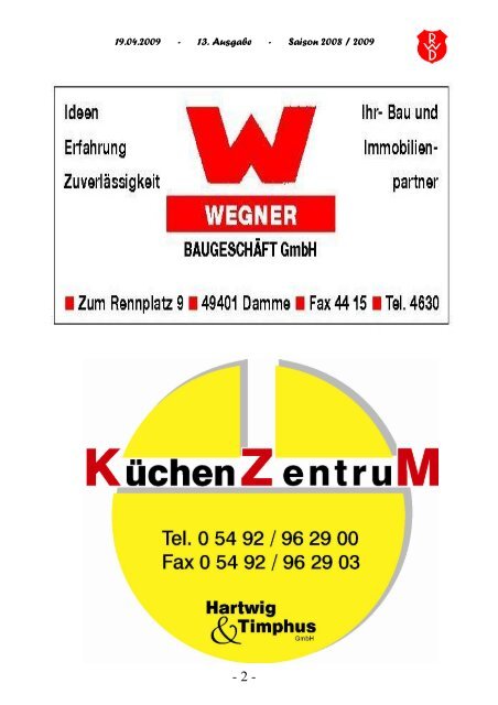 2009.04.19 RW-Kurier Ausgabe 13 - Rot Weiss Damme