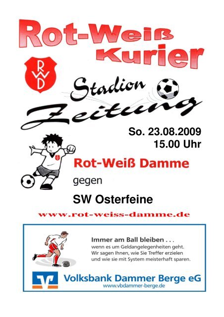 2009.08.23 RW-Kurier Ausgabe 2 - Rot Weiss Damme