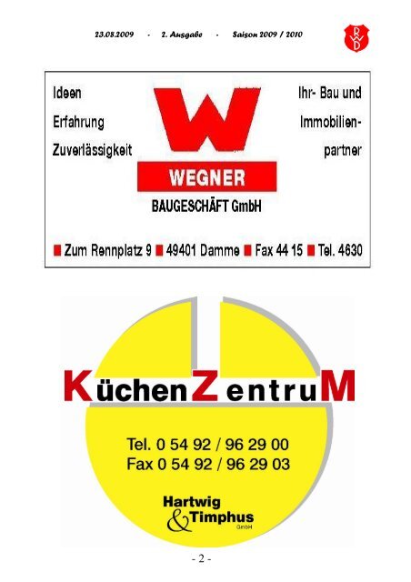 2009.08.23 RW-Kurier Ausgabe 2 - Rot Weiss Damme