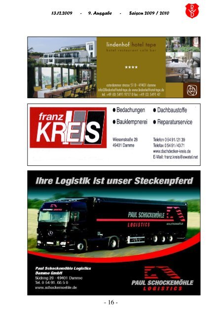 2009.12.13 RW-Kurier Ausgabe 9 - Rot Weiss Damme