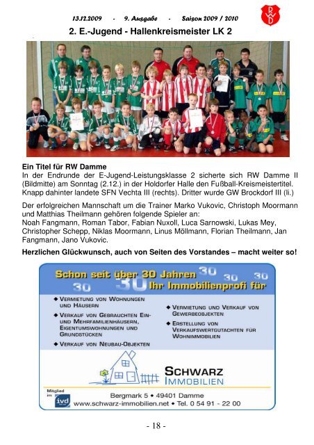 2009.12.13 RW-Kurier Ausgabe 9 - Rot Weiss Damme
