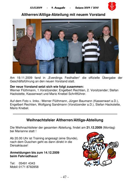 2009.12.13 RW-Kurier Ausgabe 9 - Rot Weiss Damme