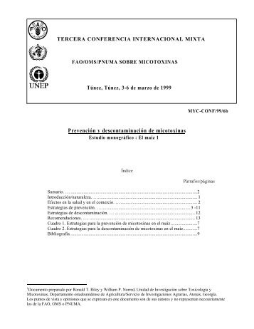 Prevención y descontaminación de micotoxinas - BVSDE Desarrollo ...