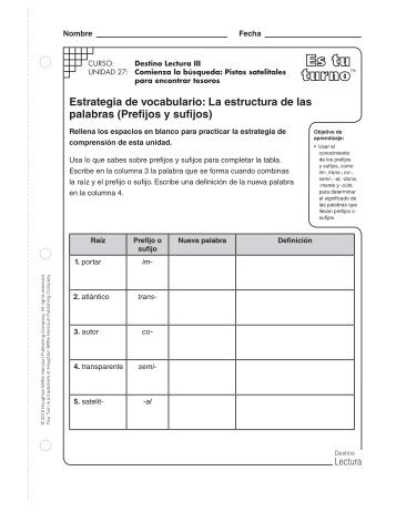 Prefijos y sufijos - Houghton Mifflin Harcourt