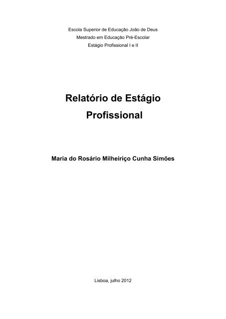 Relatório de Estágio Profissional