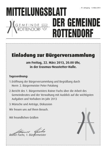 MITTEILUNGSBLATT DER GEMEINDE ROTTENDORF