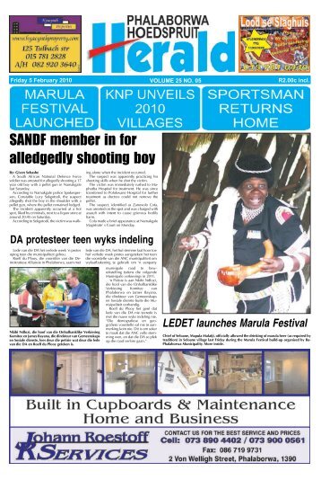 SANDF member in for alledgedly shooting boy - Letaba Herald