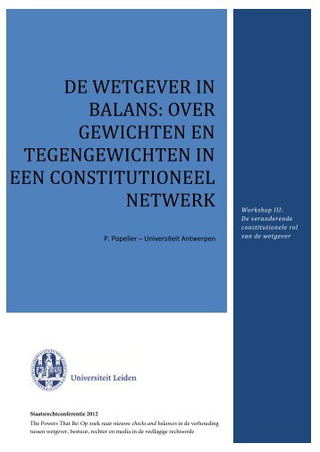 over gewichten en tegengewichten in een constitutioneel netwerk