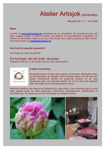 Nieuwsbrief 9 - Atelier Artisjok