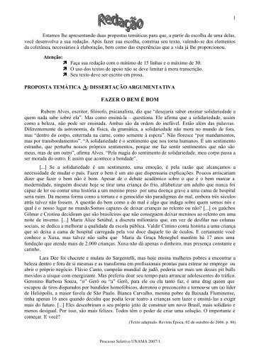 processo seletivo único unama 2007/1 - CNEC On Line