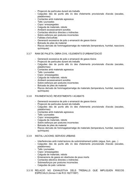 projecte d'enderroc de determinats edificis del paisatge natural de ...